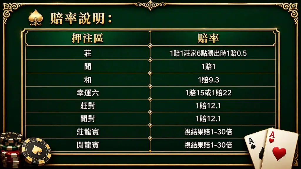 百家樂賠率說明，新手看懂百家樂下注玩法