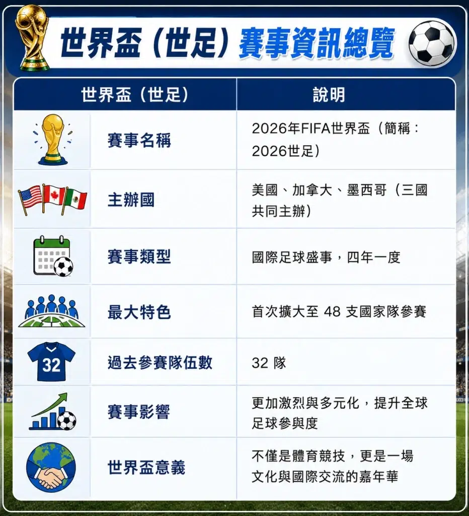 2026世足世界盃資訊總覽
