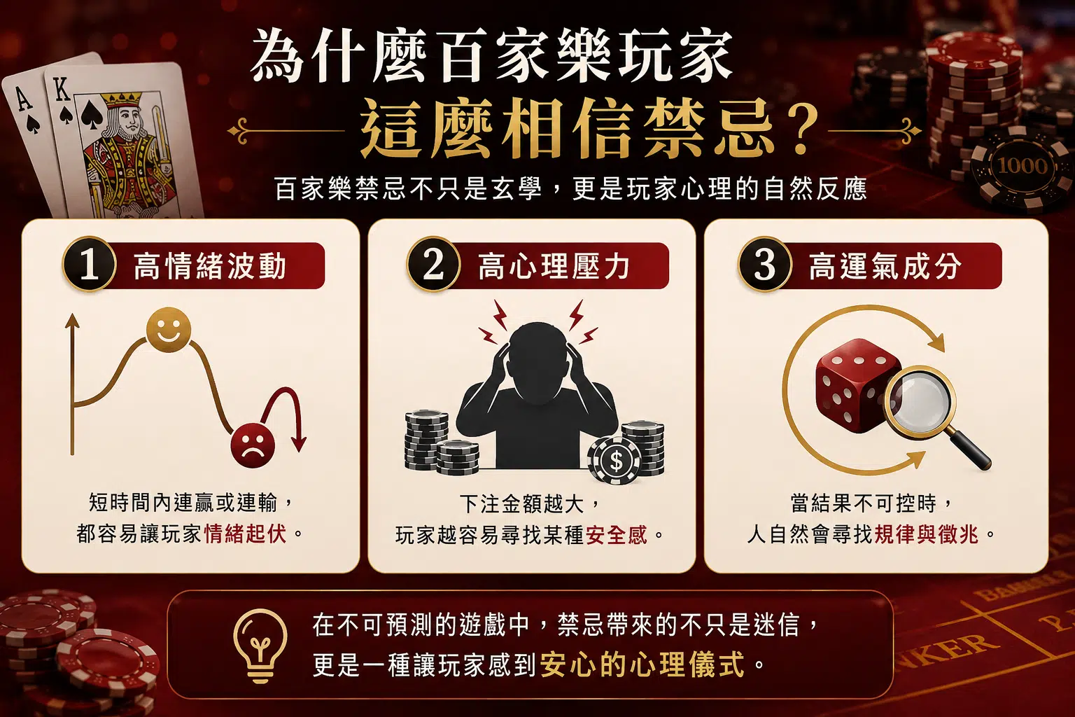 為什麼百家樂玩家這麼相信禁忌？高情緒波動、高心理壓力與高運氣成分解析