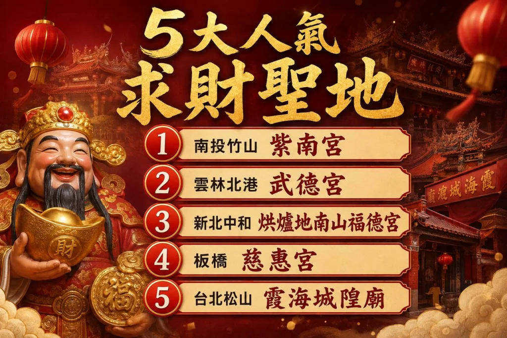 台灣財神廟推薦5大求財聖地導覽