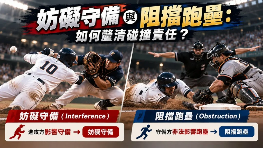 壘間跑壘員與守備員交錯碰撞的關鍵判決